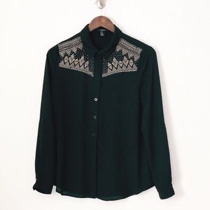 Gold Studded Black Blouse